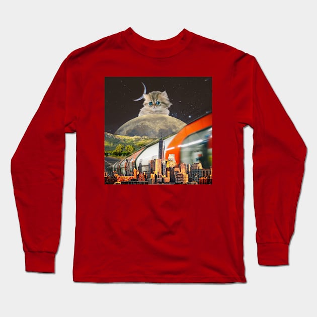 Metropolitan Dreams: A Surreal Collage to Wanderlust Long Sleeve T-Shirt by Amourist